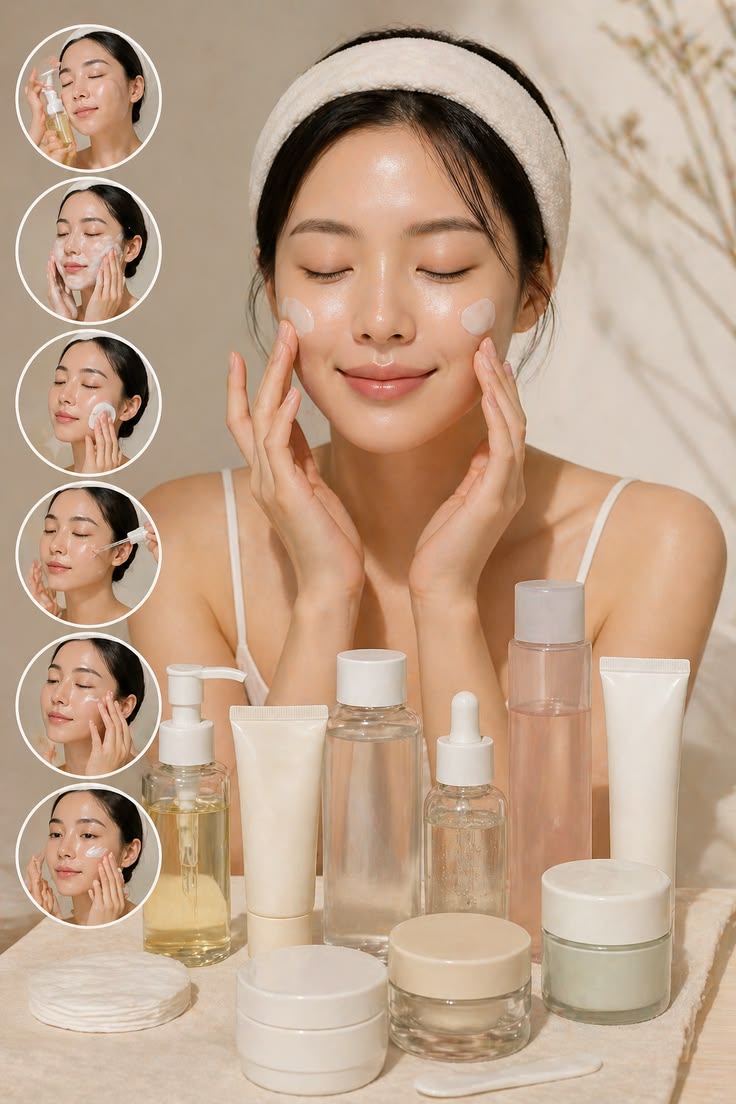 korean skincare routine ✨ glass skin secrets for glowing skin